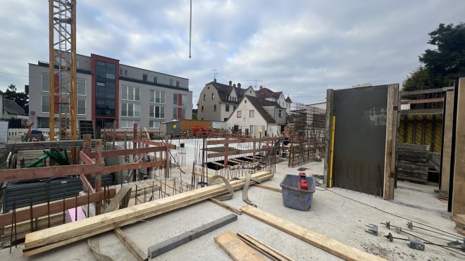 Rohbau Untergeschoss UNIKLINIK APARTMENTS.Markgrafenstraße 50 fertiggestellt